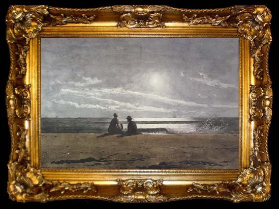 framed  Winslow Homer Moonlight (mk44), ta009-2